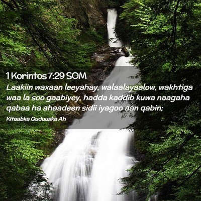Picture 02 - 1 Korintos 7:29 SOM - Laakiin waxaan leeyahay, walaalayaalow, wakhtiga - Bible Verse Picture