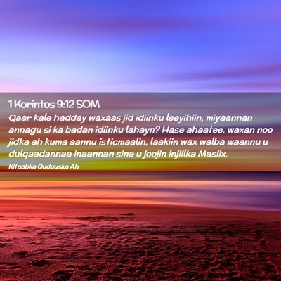 Picture 02 - 1 Korintos 9:12 SOM - Qaar kale hadday waxaas jid idiinku leeyihiin, - Bible Verse Picture