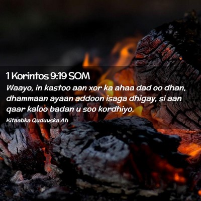 Picture 02 - 1 Korintos 9:19 SOM - Waayo, in kastoo aan xor ka ahaa dad oo dhan, - Bible Verse Picture