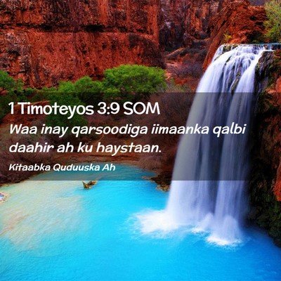 Picture 02 - 1 Timoteyos 3:9 SOM - Waa inay qarsoodiga iimaanka qalbi daahir ah ku - Bible Verse Picture