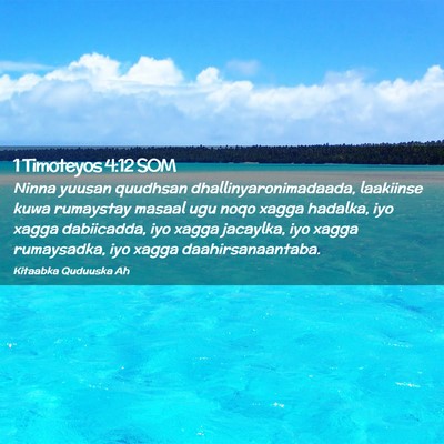 Picture 02 - 1 Timoteyos 4:12 SOM - Ninna yuusan quudhsan dhallinyaronimadaada, - Bible Verse Picture