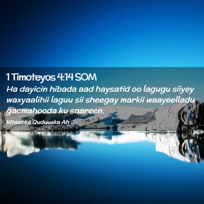 Picture 02 - 1 Timoteyos 4:14 SOM - Ha dayicin hibada aad haysatid oo lagugu siiyey - Bible Verse Picture
