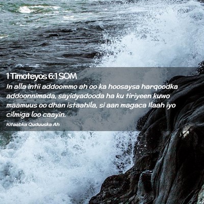 Picture 02 - 1 Timoteyos 6:1 SOM - In alla intii addoommo ah oo ka hoosaysa - Bible Verse Picture