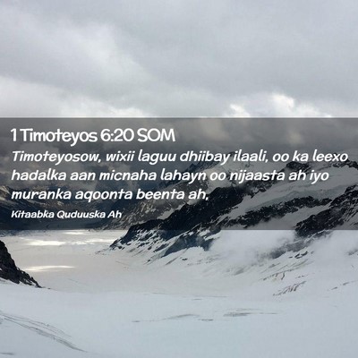 Picture 02 - 1 Timoteyos 6:20 SOM - Timoteyosow, wixii laguu dhiibay ilaali, oo ka - Bible Verse Picture