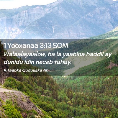 Picture 02 - 1 Yooxanaa 3:13 SOM - Walaalayaalow, ha la yaabina haddii ay dunidu - Bible Verse Picture