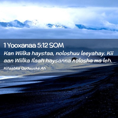 Picture 02 - 1 Yooxanaa 5:12 SOM - Kan Wiilka haystaa, noloshuu leeyahay. Kii aan - Bible Verse Picture
