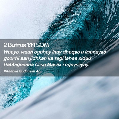 Picture 02 - 2 Butros 1:14 SOM - Waayo, waan ogahay inay dhaqso u imanayso goortii - Bible Verse Picture