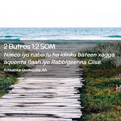 Picture 02 - 2 Butros 1:2 SOM - Nimco iyo nabadu ha idinku bateen xagga aqoonta - Bible Verse Picture