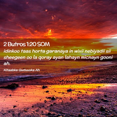 Picture 02 - 2 Butros 1:20 SOM - idinkoo taas horta garanaya in wixii nebiyadii - Bible Verse Picture