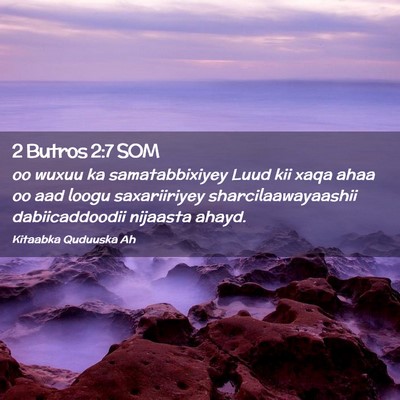 Picture 02 - 2 Butros 2:7 SOM - oo wuxuu ka samatabbixiyey Luud kii xaqa ahaa oo - Bible Verse Picture