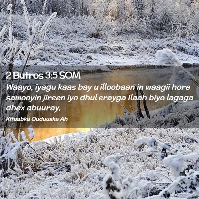 Picture 02 - 2 Butros 3:5 SOM - Waayo, iyagu kaas bay u illoobaan in waagii hore - Bible Verse Picture