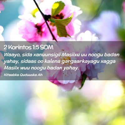 Picture 02 - 2 Korintos 1:5 SOM - Waayo, sida xanuunsigii Masiixu uu noogu badan - Bible Verse Picture
