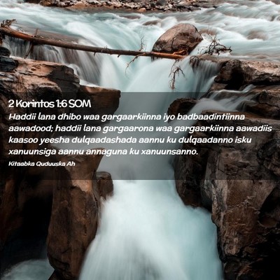 Picture 02 - 2 Korintos 1:6 SOM - Haddii lana dhibo waa gargaarkiinna iyo - Bible Verse Picture