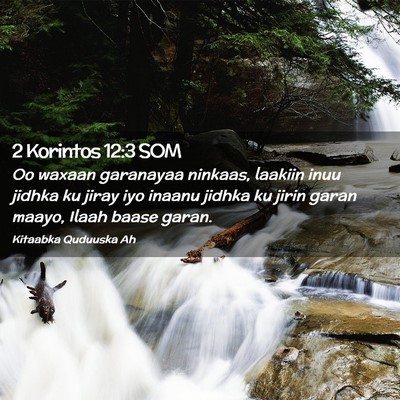 Picture 02 - 2 Korintos 12:3 SOM - Oo waxaan garanayaa ninkaas, laakiin inuu jidhka - Bible Verse Picture