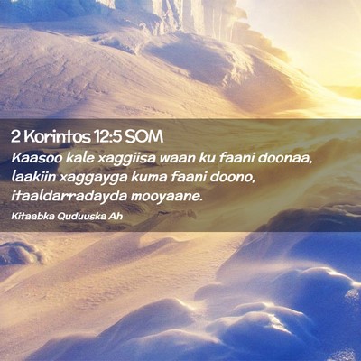 Picture 02 - 2 Korintos 12:5 SOM - Kaasoo kale xaggiisa waan ku faani doonaa, - Bible Verse Picture
