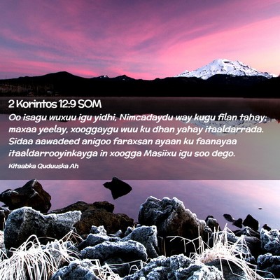 Picture 02 - 2 Korintos 12:9 SOM - Oo isagu wuxuu igu yidhi, Nimcadaydu way kugu - Bible Verse Picture