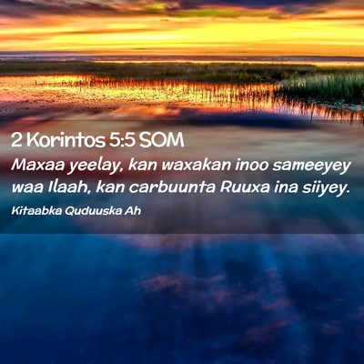 Picture 02 - 2 Korintos 5:5 SOM - Maxaa yeelay, kan waxakan inoo sameeyey waa - Bible Verse Picture