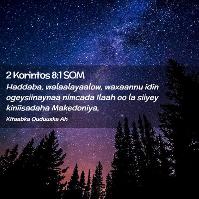 Picture 02 - 2 Korintos 8:1 SOM - Haddaba, walaalayaalow, waxaannu idin - Bible Verse Picture