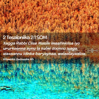 Picture 02 - 2 Tesaloniika 2:1 SOM - Xagga Rabbi Ciise Masiix imaatinkiisa iyo - Bible Verse Picture