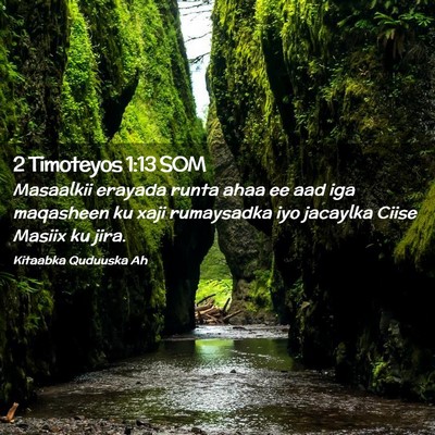 Picture 02 - 2 Timoteyos 1:13 SOM - Masaalkii erayada runta ahaa ee aad iga maqasheen - Bible Verse Picture