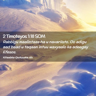 Picture 02 - 2 Timoteyos 1:18 SOM - Rabbigu maalintaas ha u naxariisto. Oo adigu aad - Bible Verse Picture