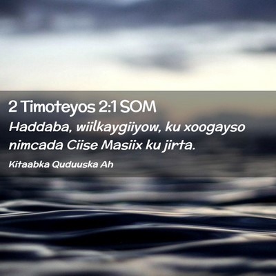 Picture 02 - 2 Timoteyos 2:1 SOM - Haddaba, wiilkaygiiyow, ku xoogayso nimcada Ciise - Bible Verse Picture