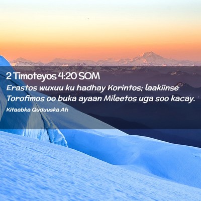 Picture 02 - 2 Timoteyos 4:20 SOM - Erastos wuxuu ku hadhay Korintos; laakiinse - Bible Verse Picture