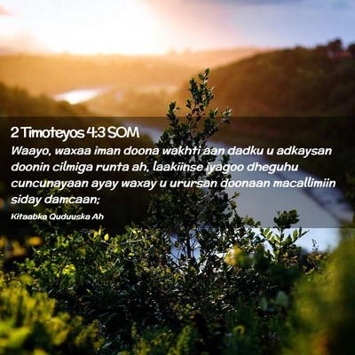 Picture 02 - 2 Timoteyos 4:3 SOM - Waayo, waxaa iman doona wakhti aan dadku u - Bible Verse Picture