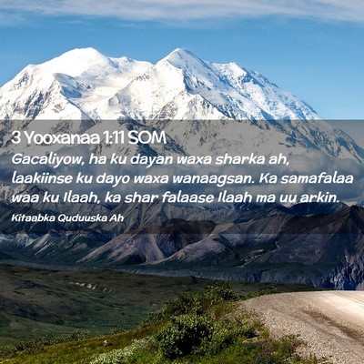 Picture 02 - 3 Yooxanaa 1:11 SOM - Gacaliyow, ha ku dayan waxa sharka ah, laakiinse - Bible Verse Picture