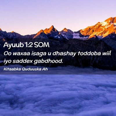 Picture 02 - Ayuub 1:2 SOM - Oo waxaa isaga u dhashay toddoba wiil iyo saddex - Bible Verse Picture
