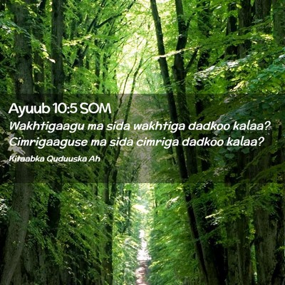 Picture 02 - Ayuub 10:5 SOM - Wakhtigaagu ma sida wakhtiga dadkoo kalaa? - Bible Verse Picture