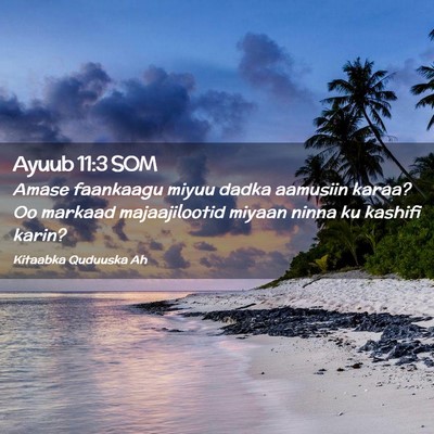 Picture 02 - Ayuub 11:3 SOM - Amase faankaagu miyuu dadka aamusiin karaa? Oo - Bible Verse Picture