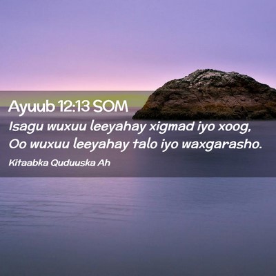 Picture 02 - Ayuub 12:13 SOM - Isagu wuxuu leeyahay xigmad iyo xoog, Oo wuxuu - Bible Verse Picture