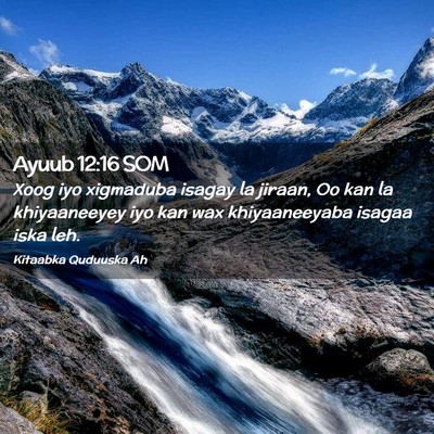 Picture 02 - Ayuub 12:16 SOM - Xoog iyo xigmaduba isagay la jiraan, Oo kan la - Bible Verse Picture