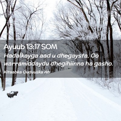 Picture 02 - Ayuub 13:17 SOM - Hadalkayga aad u dhegaysta, Oo warramiddaydu - Bible Verse Picture
