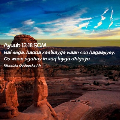 Picture 02 - Ayuub 13:18 SOM - Bal eega, hadda xaalkayga waan soo hagaajiyey, Oo - Bible Verse Picture