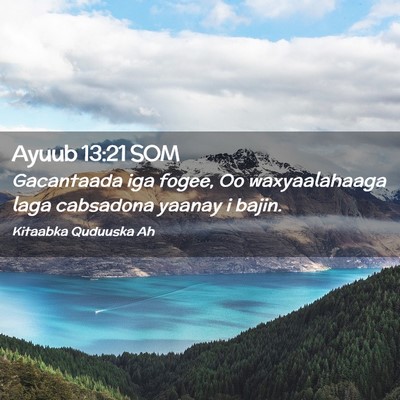 Picture 02 - Ayuub 13:21 SOM - Gacantaada iga fogee, Oo waxyaalahaaga laga - Bible Verse Picture