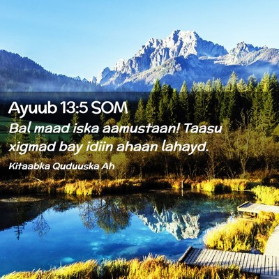 Picture 02 - Ayuub 13:5 SOM - Bal maad iska aamustaan! Taasu xigmad bay idiin - Bible Verse Picture