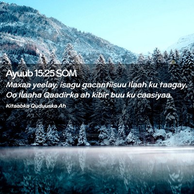 Picture 02 - Ayuub 15:25 SOM - Maxaa yeelay, isagu gacantiisuu Ilaah ku taagay, - Bible Verse Picture