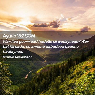 Picture 02 - Ayuub 18:2 SOM - War ilaa goormaad hadallo sii wadaysaan? War bal - Bible Verse Picture