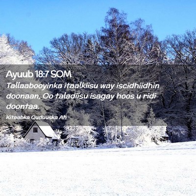 Picture 02 - Ayuub 18:7 SOM - Tallaabooyinka itaalkiisu way iscidhiidhin - Bible Verse Picture