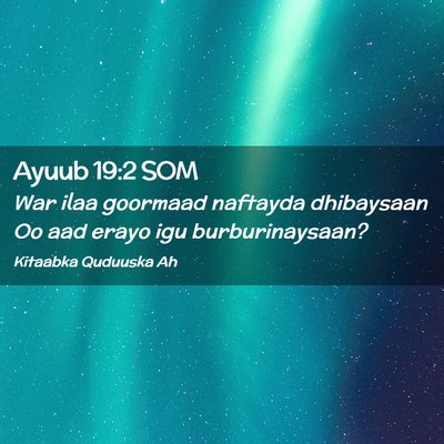 Picture 02 - Ayuub 19:2 SOM - War ilaa goormaad naftayda dhibaysaan Oo aad - Bible Verse Picture