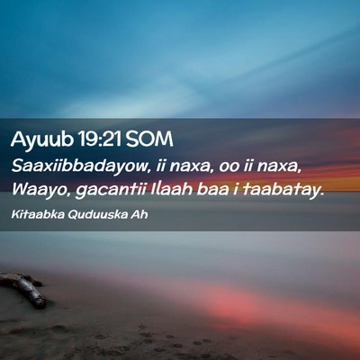 Picture 02 - Ayuub 19:21 SOM - Saaxiibbadayow, ii naxa, oo ii naxa, Waayo, - Bible Verse Picture