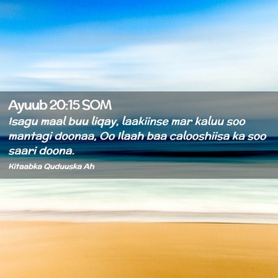 Picture 02 - Ayuub 20:15 SOM - Isagu maal buu liqay, laakiinse mar kaluu soo - Bible Verse Picture