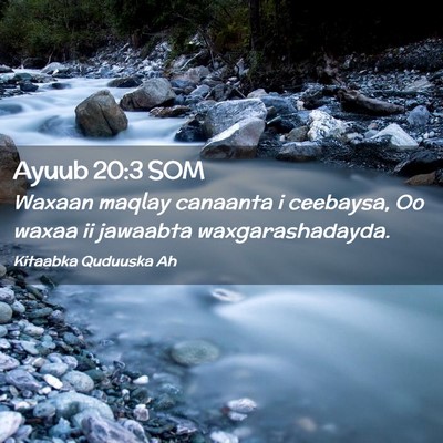 Picture 02 - Ayuub 20:3 SOM - Waxaan maqlay canaanta i ceebaysa, Oo waxaa ii - Bible Verse Picture