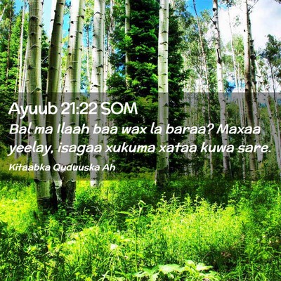 Picture 02 - Ayuub 21:22 SOM - Bal ma Ilaah baa wax la baraa? Maxaa yeelay, - Bible Verse Picture