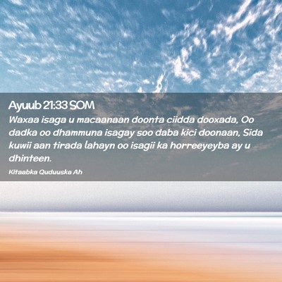 Picture 02 - Ayuub 21:33 SOM - Waxaa isaga u macaanaan doonta ciidda dooxada, Oo - Bible Verse Picture