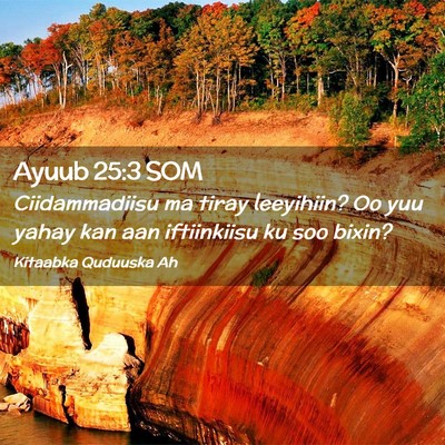 Picture 02 - Ayuub 25:3 SOM - Ciidammadiisu ma tiray leeyihiin? Oo yuu yahay - Bible Verse Picture
