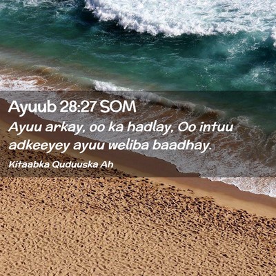 Picture 02 - Ayuub 28:27 SOM - Ayuu arkay, oo ka hadlay, Oo intuu adkeeyey ayuu - Bible Verse Picture