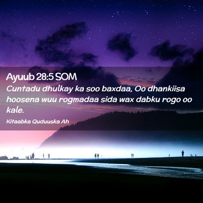 Picture 02 - Ayuub 28:5 SOM - Cuntadu dhulkay ka soo baxdaa, Oo dhankiisa - Bible Verse Picture